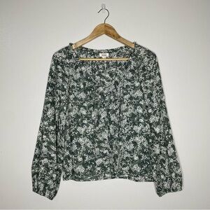 ana | NWT Sage Green Floral Boho Blouse